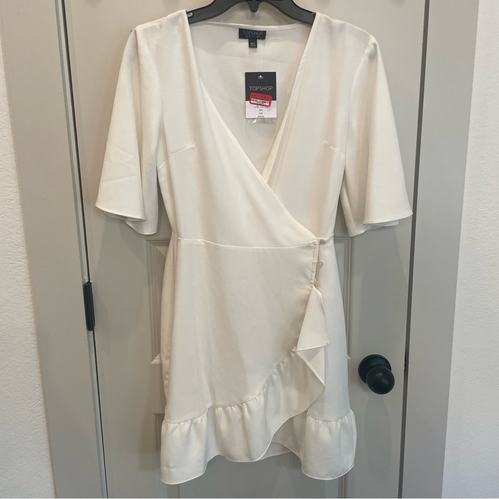 White TopShop Wrap Dress Mini